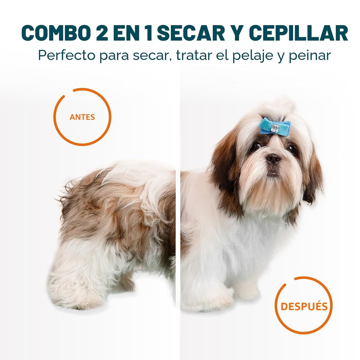 Cepillo Secador para Mascotas 2 en 1 KUUBIA