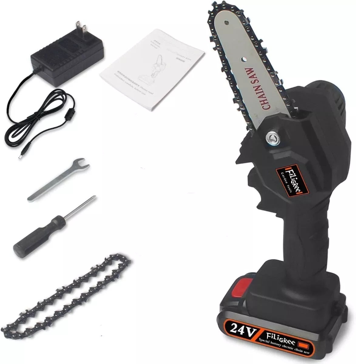 Mini Motosierra Portátil 24V con Batería Recargable