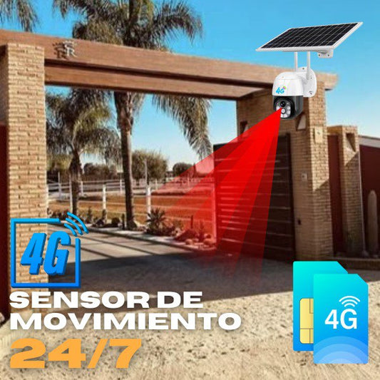 Cámara Seguridad PTZ 4G Solar: Vigilancia Total Sin Wi-Fi