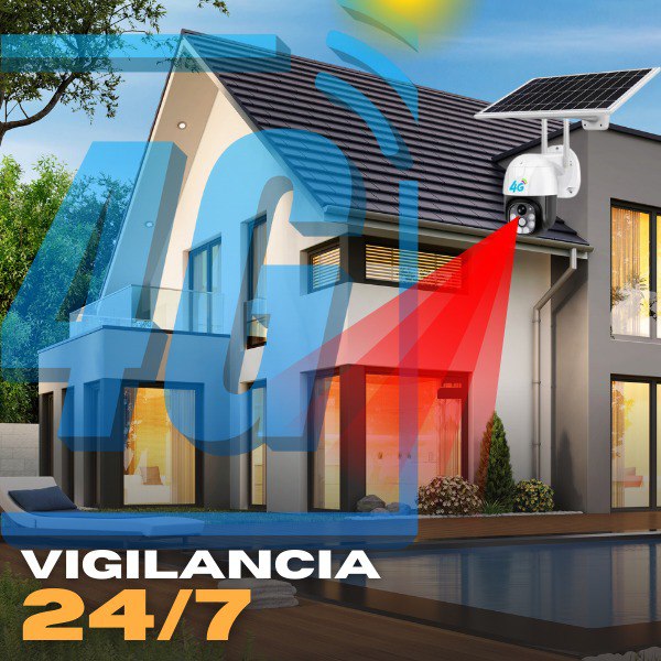 Cámara Seguridad PTZ 4G Solar: Vigilancia Total Sin Wi-Fi