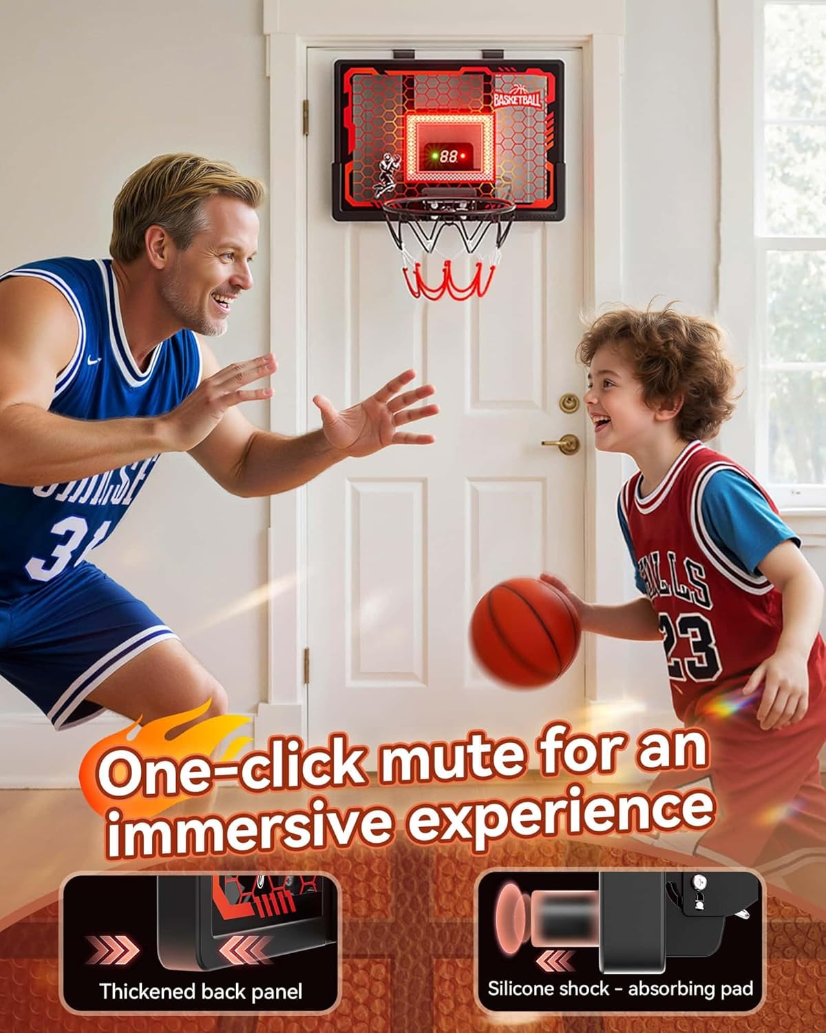 Mini Canasta de Baloncesto con Marcador Electrónico