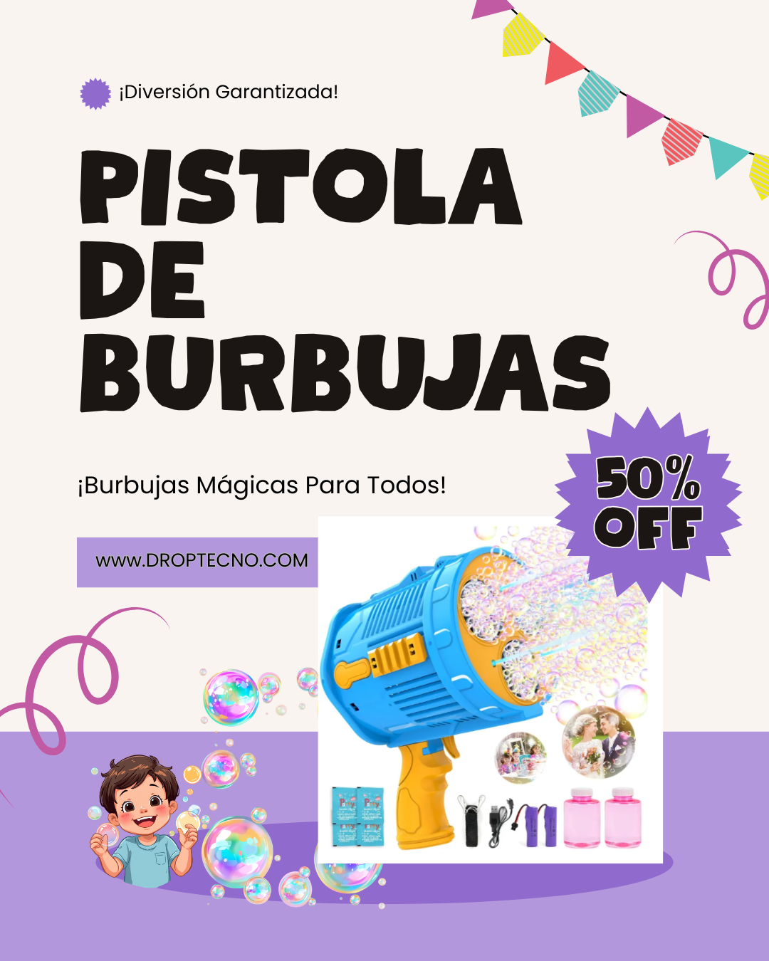 Bazuca Burbujero LED Ultra Potente
