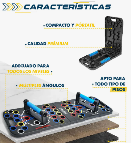 Tabla de Flexiones 9 en 1: Sistema de Entrenamiento Guiado